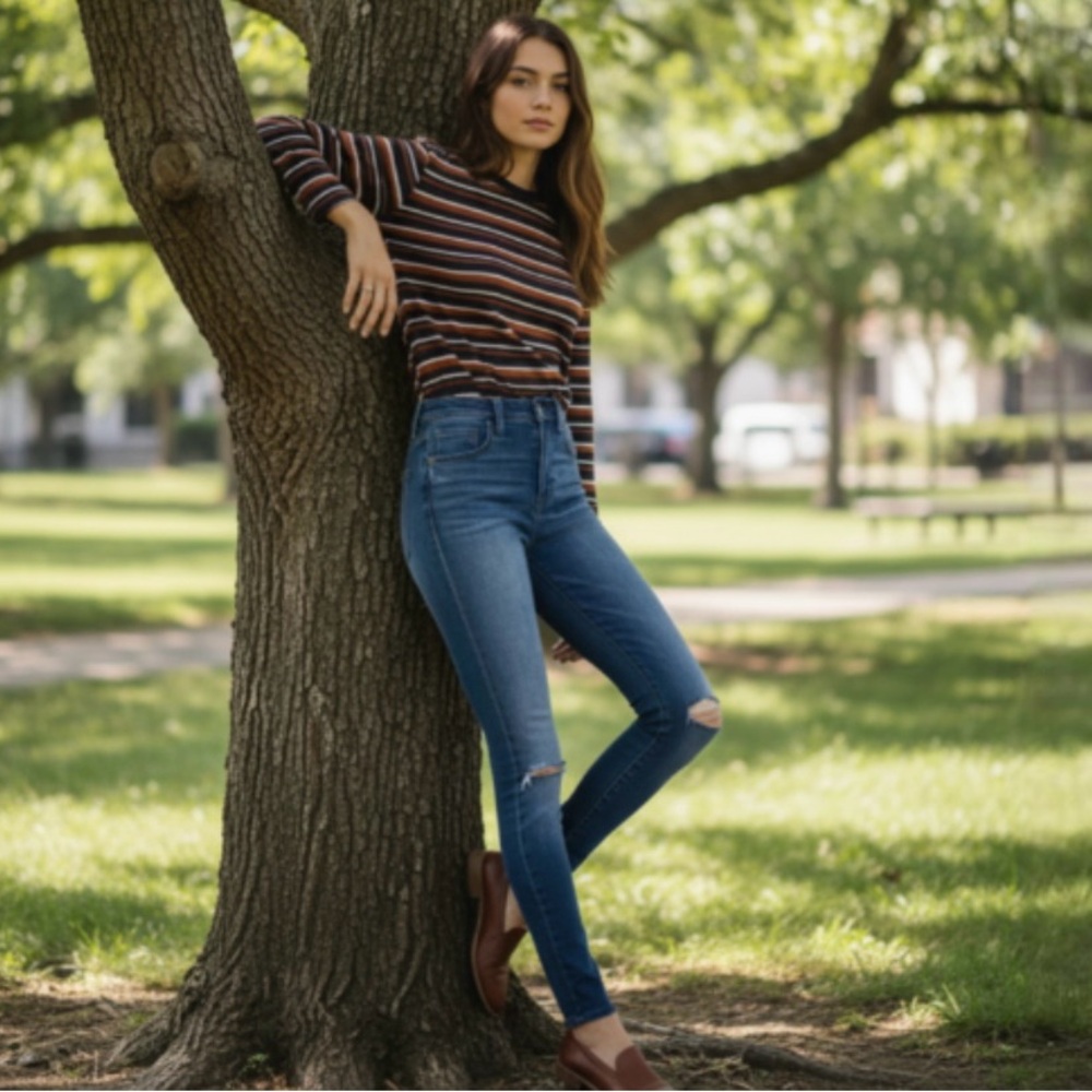 Madewell Skinny Skinny Distressed Raw Hem Jeans
